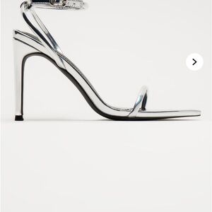 Fashion Nova Metallic Silver Heels